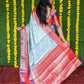 Jyoti Fashion Women's Sky Blue Kanchipuram Silk Zari Woven Saree with Blouse | Swadesiicart