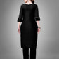 Jyoti Fashion Women's Black Cotton Blend Sequins with Embroidered Kurta Set | Swadesiicart