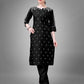 Jyoti Fashion Women's Black Cotton Blend Sequins with Embroidered Kurta Set | Swadesiicart