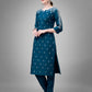 Jyoti Fashion Women's Morpich Cotton Blend Sequins with Embroidered Kurta Set | Swadesiicart
