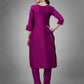 Jyoti Fashion Women's Purple Cotton Blend Sequins with Embroidered Kurta Set | Swadesiicart