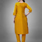 Jyoti Fashion Women's Yellow Cotton Blend Sequins with Embroidered Kurta Set | Swadesiicart