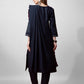 Jyoti Fashion Women's Navy Blue Cotton Blend Embroidered Kurta Set | Swadesiicart