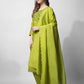 Jyoti Fashion Women's Parrot Green Cotton Blend Embroidered Kurta Set | Swadesiicart