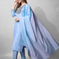 Jyoti Fashion Women's Sky Blue Cotton Blend Embroidered Kurta Set | Swadesiicart
