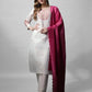 Jyoti Fashion Women's White Cotton Blend Embroidered Kurta Set | Swadesiicart