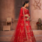 Jyoti Fashion Women's Red Taffeta Silk Thread Embroidered Designer Lehenga Choli Set | Swadesiicart