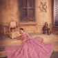 Jyoti Fashion Women's Dusty Pink Net Thread Embroidered Designer Lehenga Choli Set | Swadesiicart