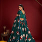 Jyoti Fashion Women's Teal Banglory Silk Floral Printed Designer Lehenga Choli Set | Swadesiicart