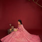 Jyoti Fashion Women's Pink Net Thread Embroidered Designer Lehenga Choli Set | Swadesiicart