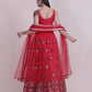 Jyoti Fashion Women's Red Net Thread Embroidered Designer Lehenga Choli Set | Swadesiicart