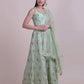 Jyoti Fashion Women's Sea Green Taffeta Silk Thread Embroidered Designer Lehenga Choli Set | Swadesiicart