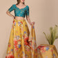 Jyoti Fashion Women's Yellow Banglory Silk Floral Printed Designer Lehenga Choli Set | Swadesiicart