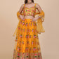 Jyoti Fashion Women's Yellow Net Thread Embroidered Designer Lehenga Choli Set | Swadesiicart