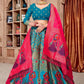 Jyoti Fashion Women's Sky Blue Jacquard Zari Woven Designer Lehenga Choli Set | Swadesiicart