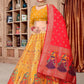 Jyoti Fashion Women's Yellow Jacquard Zari Woven Designer Lehenga Choli Set | Swadesiicart