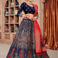 Jyoti Fashion Women's Navy Blue Jacquard Zari Woven Designer Lehenga Choli Set | Swadesiicart