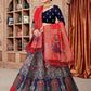Jyoti Fashion Women's Navy Blue Jacquard Zari Woven Designer Lehenga Choli Set | Swadesiicart