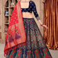 Jyoti Fashion Women's Navy Blue Jacquard Zari Woven Designer Lehenga Choli Set | Swadesiicart