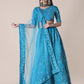 Jyoti Fashion Women's Sky Blue Taffeta Silk Thread Embroidered Designer Lehenga Choli Set | Swadesiicart