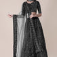 Jyoti Fashion Women's Black Taffeta Silk Thread Embroidered Designer Lehenga Choli Set | Swadesiicart