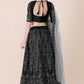 Jyoti Fashion Women's Black Taffeta Silk Thread Embroidered Designer Lehenga Choli Set | Swadesiicart