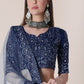 Jyoti Fashion Women's Navy Blue Taffeta Silk Thread Embroidered Designer Lehenga Choli Set | Swadesiicart