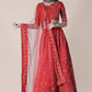 Jyoti Fashion Women's Red Taffeta Silk Thread Embroidered Designer Lehenga Choli Set | Swadesiicart