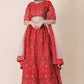 Jyoti Fashion Women's Red Taffeta Silk Thread Embroidered Designer Lehenga Choli Set | Swadesiicart