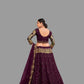 Jyoti Fashion Women's Purple Net Thread Embroidered Designer Lehenga Choli Set | Swadesiicart