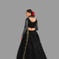 Jyoti Fashion Women's Black Net Thread Embroidered Designer Lehenga Choli Set | Swadesiicart