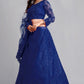 Jyoti Fashion Women's Blue Net Thread Embroidered Designer Lehenga Choli Set | Swadesiicart