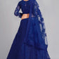 Jyoti Fashion Women's Blue Net Thread Embroidered Designer Lehenga Choli Set | Swadesiicart