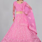 Jyoti Fashion Women's Baby Pink Net Thread Embroidered Designer Lehenga Choli Set | Swadesiicart