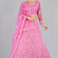 Jyoti Fashion Women's Baby Pink Net Thread Embroidered Designer Lehenga Choli Set | Swadesiicart