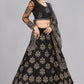 Jyoti Fashion Women's Black Net Thread Embroidered Designer Lehenga Choli Set | Swadesiicart