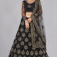Jyoti Fashion Women's Black Net Thread Embroidered Designer Lehenga Choli Set | Swadesiicart
