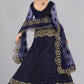 Jyoti Fashion Women's Navy Blue Net Thread Embroidered Designer Lehenga Choli Set | Swadesiicart