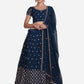 Jyoti Fashion Women's Navy Blue Georgette Thread Embroidered Lehenga Choli with Dupatta | Swadesiicart