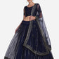 Jyoti Fashion Women's Navy Blue Net Sequins Embroidered Lehenga Choli with Dupatta | Swadesiicart