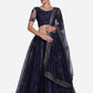 Jyoti Fashion Women's Navy Blue Net Sequins Embroidered Lehenga Choli with Dupatta | Swadesiicart