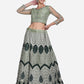 Jyoti Fashion Women's Sea Green Net Thread Embroidered Lehenga Choli with Dupatta | Swadesiicart