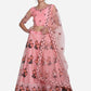 Jyoti Fashion Women's Baby Pink Net Thread Embroidered Lehenga Choli with Dupatta | Swadesiicart