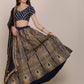Jyoti Fashion Women's Navy Blue Taffeta Silk Thread Embroidered Lehenga Choli with Dupatta | Swadesiicart