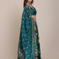 Jyoti Fashion Women's Teal Chinon Floral Printed Lehenga Choli with Dupatta | Swadesiicart