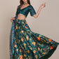 Jyoti Fashion Women's Teal Chinon Floral Printed Lehenga Choli with Dupatta | Swadesiicart