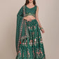 Jyoti Fashion Women's Bottle Green Crepe Floral Printed Lehenga Choli with Dupatta | Swadesiicart
