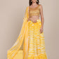 Jyoti Fashion Women's Yellow Georgette Shibori Print Work Lehenga Choli with Dupatta | Swadesiicart