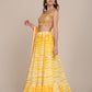 Jyoti Fashion Women's Yellow Georgette Shibori Print Work Lehenga Choli with Dupatta | Swadesiicart