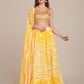 Jyoti Fashion Women's Yellow Georgette Shibori Print Work Lehenga Choli with Dupatta | Swadesiicart